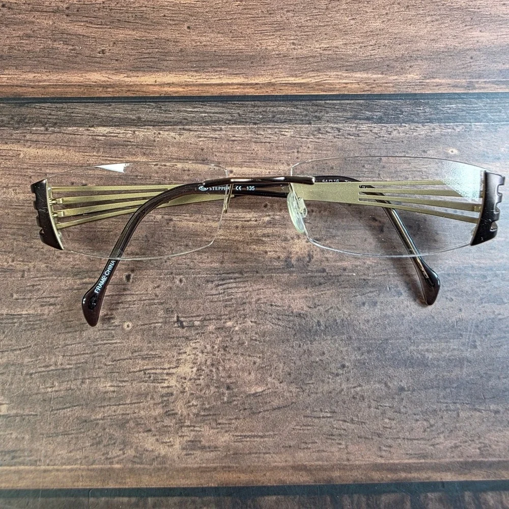 Stepper Women's Rimless Brown‎ Titanium Eyeglasses 54-16 135mm